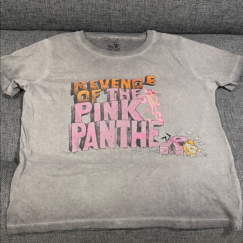 Gray Pink Panther Kids T-Shirt